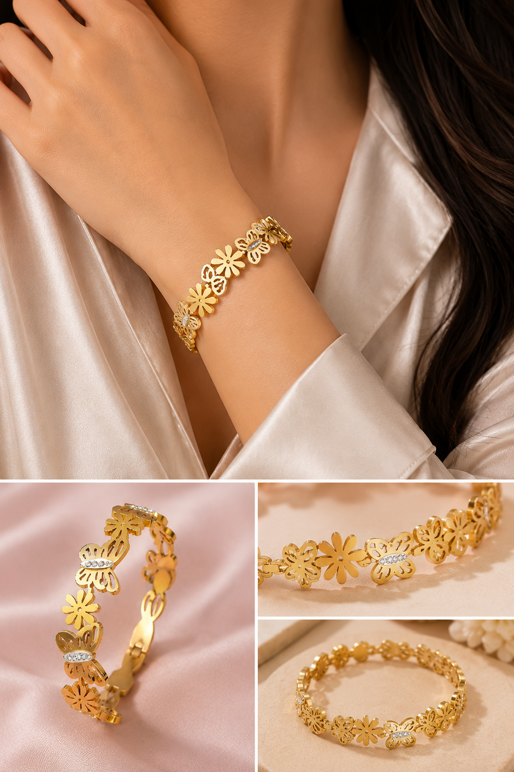 Golden Bloom Butterfly Kada