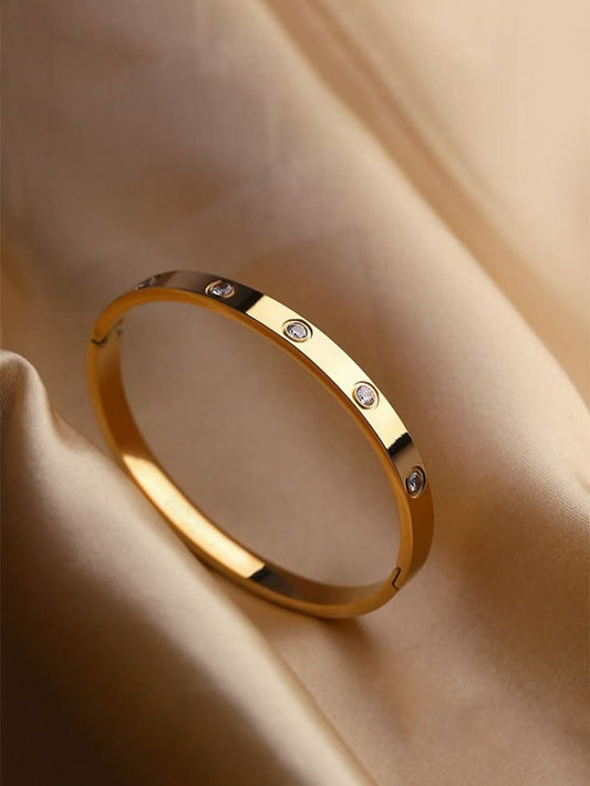 Adjustable Mini Classic Gold Plated Cuff Bracelet