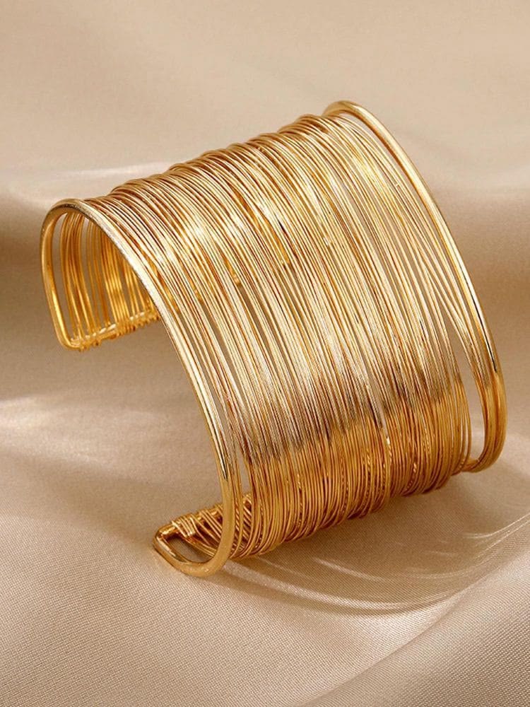 Adjustable Stone Watch Gold Plated Bracelet