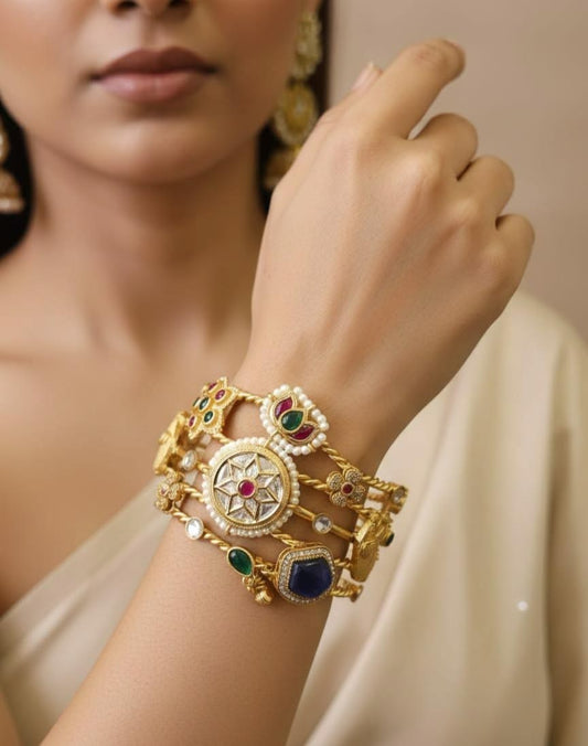 Adjustable Over Swirl Gold Plated Cuff Bracelet